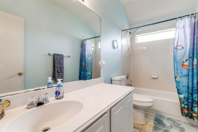 4012 Summerhill Ln, Fort Worth, TX 76244 - full bathroom with toilet, shower / bath combination with curtain, and vanity