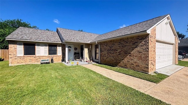 3104 Wintersmith Dr, Arlington, TX 76014 - ranch-style house with brick siding, roof with shingles, a garage, and driveway