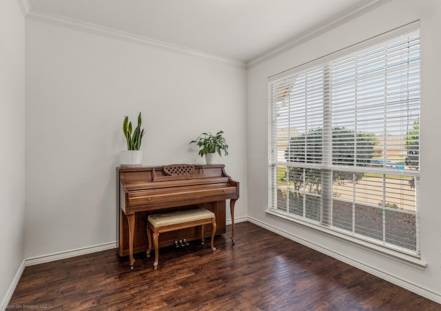1837 Trail Dr, Rockwall, TX 75087 - living area featuring wood finished floors, crown molding, and baseboards