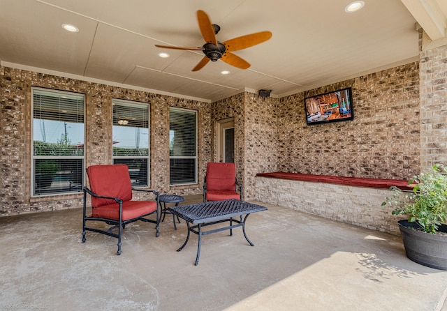 1837 Trail Dr, Rockwall, TX 75087 - view of patio / terrace featuring ceiling fan