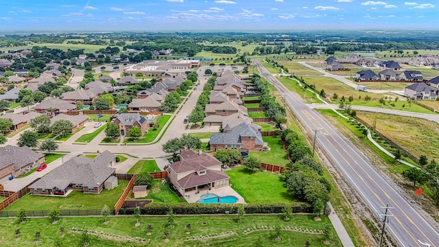 1837 Trail Dr, Rockwall, TX 75087 - aerial perspective of suburban area with a pool area