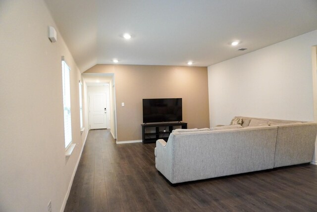 3128 Bettin Dr, Mesquite, TX 75126 - living room featuring dark wood finished floors, healthy amount of natural light, baseboards, and recessed lighting