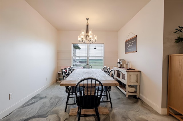 1061 N Whitt Rd, Perrin, TX 76486 - dining space featuring a chandelier and baseboards