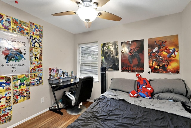 2422 Sue Cir, Mesquite, TX 75149 - bedroom with wood finished floors and a ceiling fan