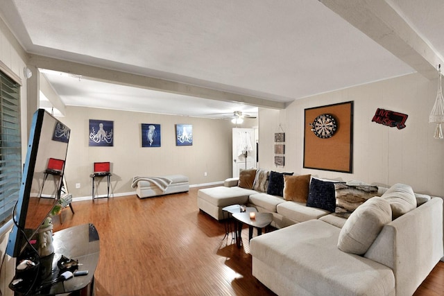 2422 Sue Cir, Mesquite, TX 75149 - living room featuring wood finished floors and ceiling fan
