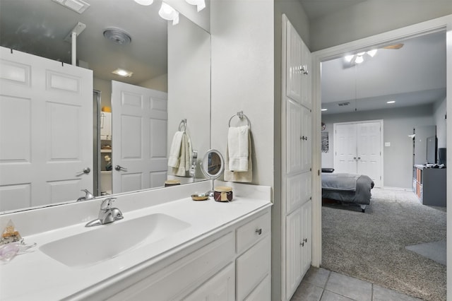 1233 Fox Hunt Trl, Willow Park, TX 76087 - ensuite bathroom featuring tile patterned floors and vanity