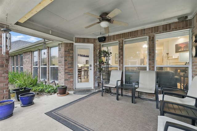 1233 Fox Hunt Trl, Willow Park, TX 76087 - view of patio featuring ceiling fan