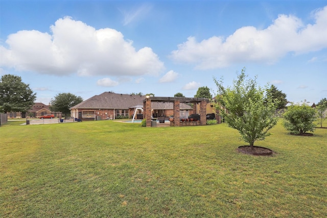 1233 Fox Hunt Trl, Willow Park, TX 76087 - view of yard with a patio and a pergola
