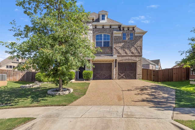 view of front facade featuring concrete driveway, a garage, and brick siding
