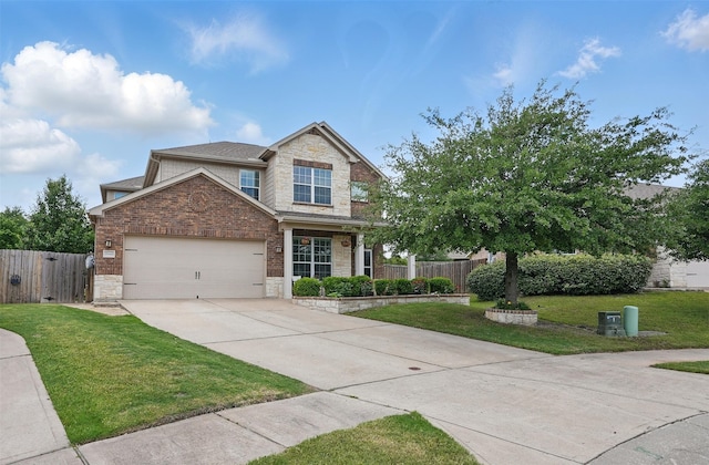 1844 Sweet Gum Dr, Anna, TX 75409 - view of front of house featuring stone siding, driveway, an attached garage, and brick siding