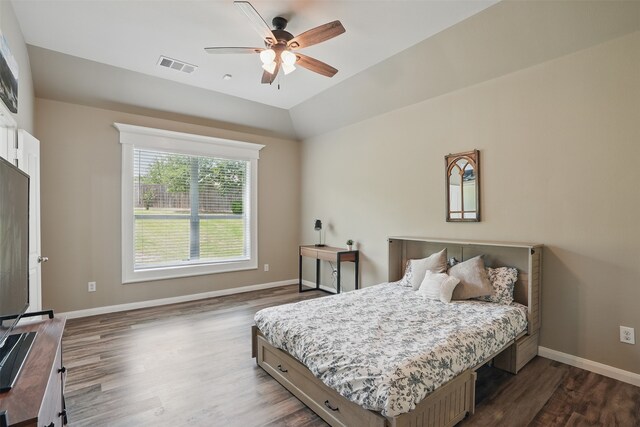 1844 Sweet Gum Dr, Anna, TX 75409 - bedroom with dark wood-style flooring, baseboards, and ceiling fan