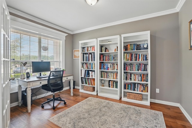 1844 Sweet Gum Dr, Anna, TX 75409 - office space featuring ornamental molding, baseboards, and wood finished floors