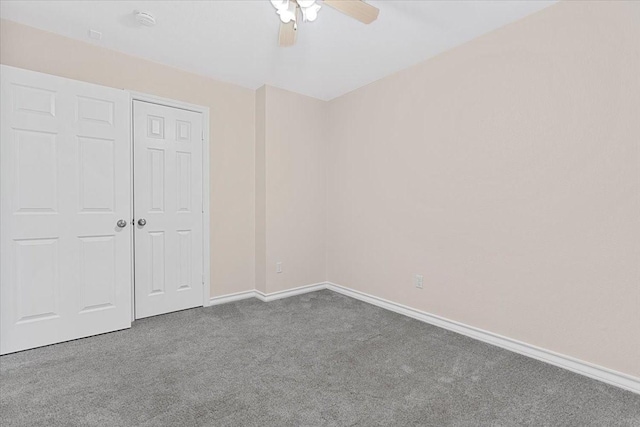 1717 Adams Ln, Azle, TX 76020 - unfurnished bedroom with carpet, baseboards, a ceiling fan, and a closet