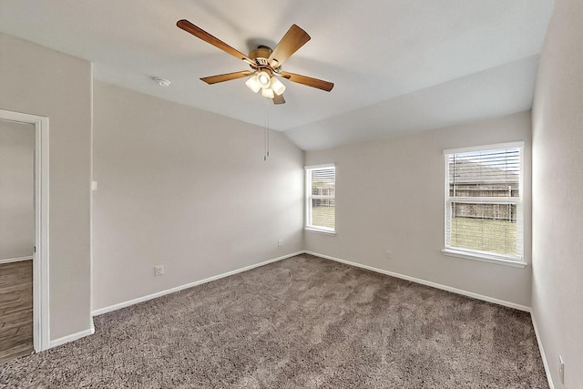 4612 Corktree Ln, Fort Worth, TX 76036 - carpeted spare room with a ceiling fan, baseboards, and lofted ceiling