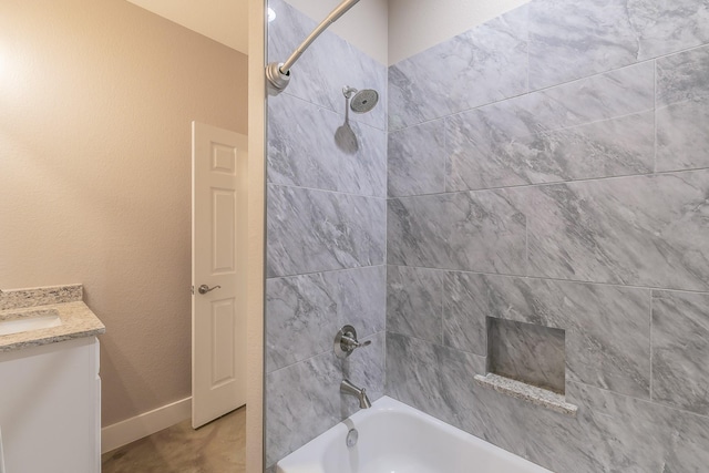 505 Advance Rd, Weatherford, TX 76088 - bathroom featuring  shower combination, vanity, and baseboards