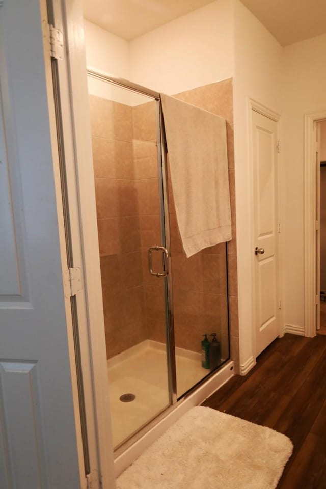 1129 Cropout Way, Fort Worth, TX 76052 - full bathroom featuring a stall shower and wood finished floors