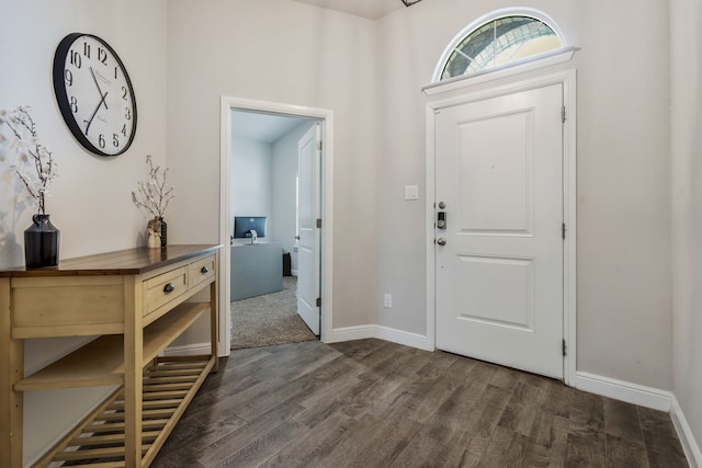15720 Redgrave Dr, Fort Worth, TX 76247 - foyer entrance featuring dark wood-type flooring and baseboards