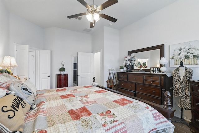 1440 Glade Meadows Dr, Burleson, TX 76058 - bedroom with a high ceiling and a ceiling fan
