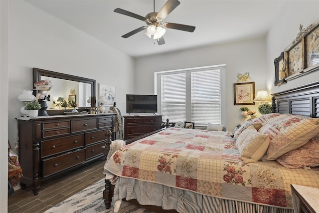 1440 Glade Meadows Dr, Burleson, TX 76058 - bedroom with wood finish floors and a ceiling fan