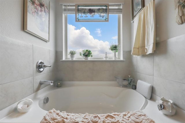 1440 Glade Meadows Dr, Burleson, TX 76058 - bathroom with plenty of natural light and a bath
