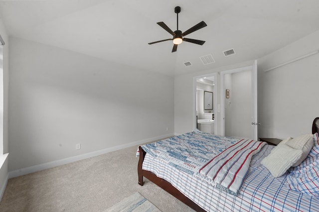 10969 Coastal Violet Rd, Frisco, TX 75035 - carpeted bedroom featuring baseboards, ceiling fan, and connected bathroom