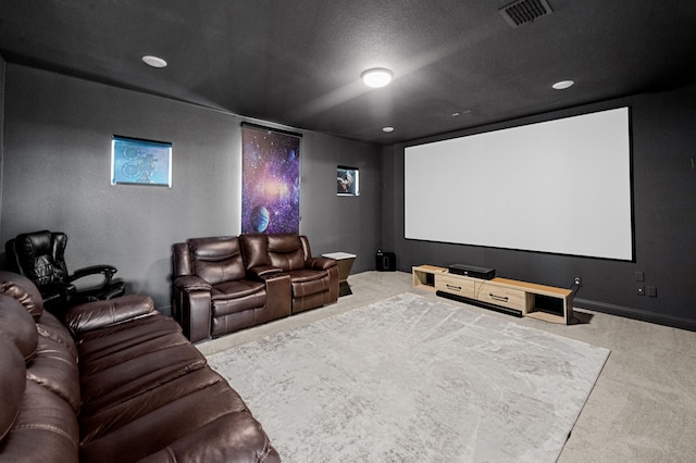 10969 Coastal Violet Rd, Frisco, TX 75035 - cinema room featuring carpet floors, recessed lighting, and a textured ceiling