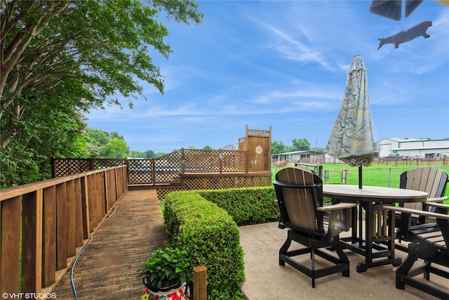 5920 Retta Mansfield Rd, Burleson, TX 76028 - view of patio featuring outdoor dining space and fence