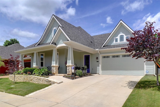 517 Hearth Ter, Argyle, TX 76226 - craftsman inspired home with roof with shingles, concrete driveway, and a porch