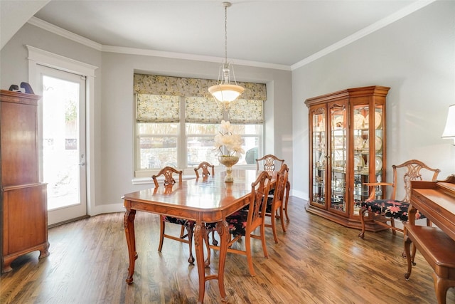 517 Hearth Ter, Argyle, TX 76226 - dining room with wood finished floors, plenty of natural light, crown molding, and baseboards