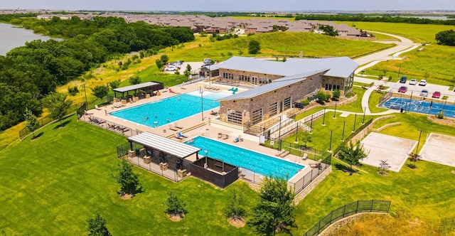 2148 Miramar Dr, Little Elm, TX 75068 - bird's eye view of a pool area