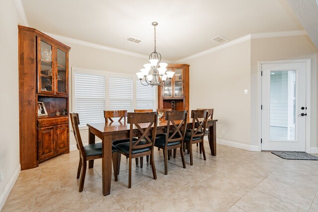 2687 Mcclendon Rd, Weatherford, TX 76088 - dining space with a chandelier and ornamental molding
