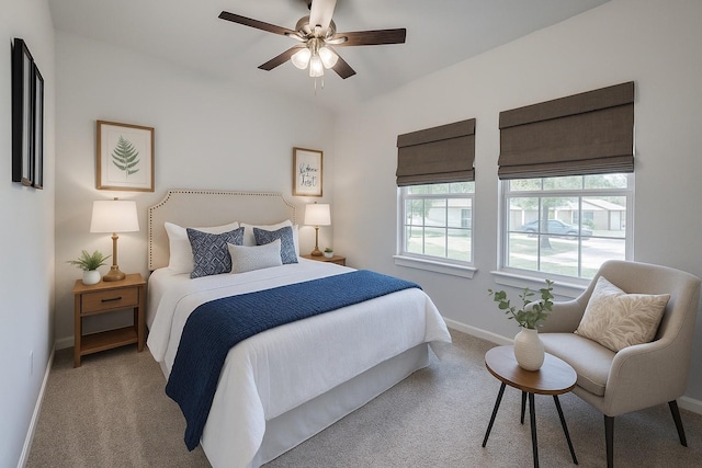 611 Kyle Dr, Tioga, TX 76271 - bedroom featuring carpet, baseboards, and ceiling fan