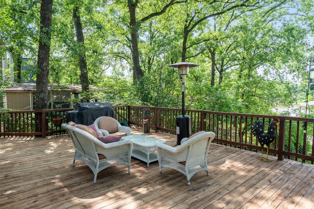 237 Ben Lacy Dr, Gun Barrel City, TX 75156 - wooden deck with area for grilling