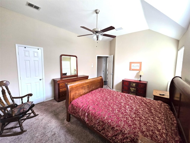 10908 Brandenberg Dr, Frisco, TX 75035 - bedroom with carpet, lofted ceiling, ceiling fan, and baseboards