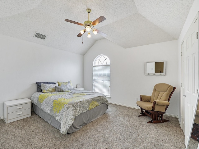 611 Falling Leaf Dr, Allen, TX 75002 - bedroom with lofted ceiling, carpet floors, a textured ceiling, baseboards, and a closet