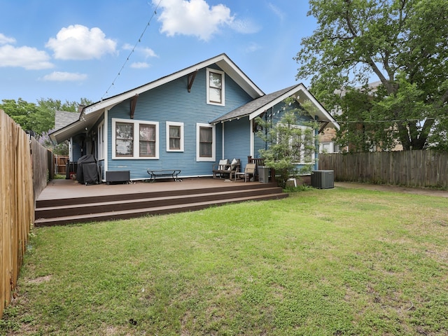 1942 Fairmount Ave, Fort Worth, TX 76110 - rear view of property with central AC unit and a deck