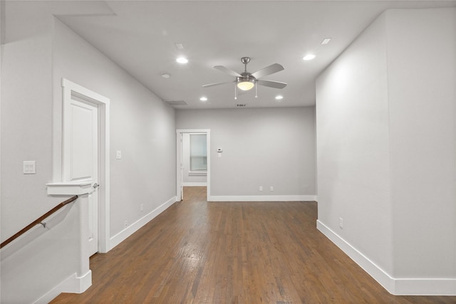 1317 Palm Canyon Dr, Dallas, TX 75204 - spare room with ceiling fan, baseboards, wood finished floors, and recessed lighting