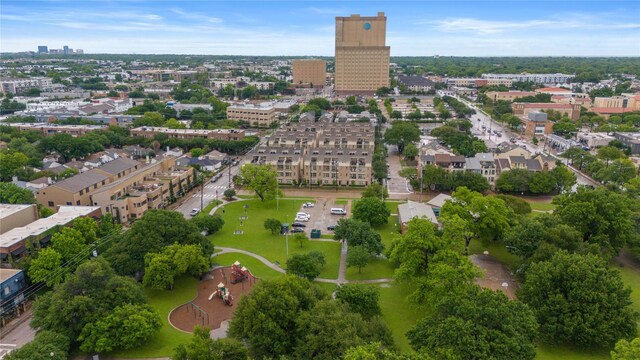 1317 Palm Canyon Dr, Dallas, TX 75204 - aerial overview of property's location featuring nearby urban area