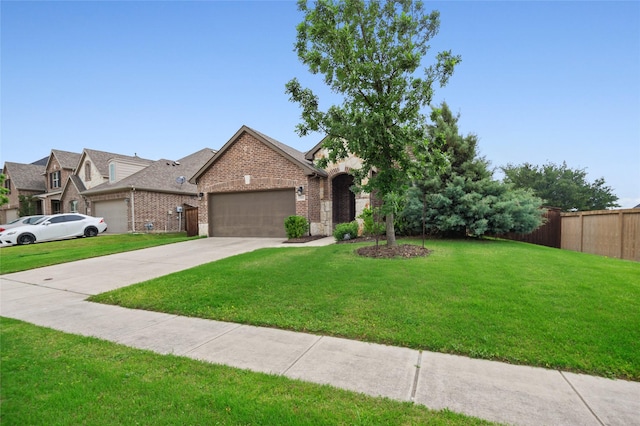 7500 W Fork Ln, Mckinney, TX 75071 - view of front of home featuring brick siding, an attached garage, and driveway