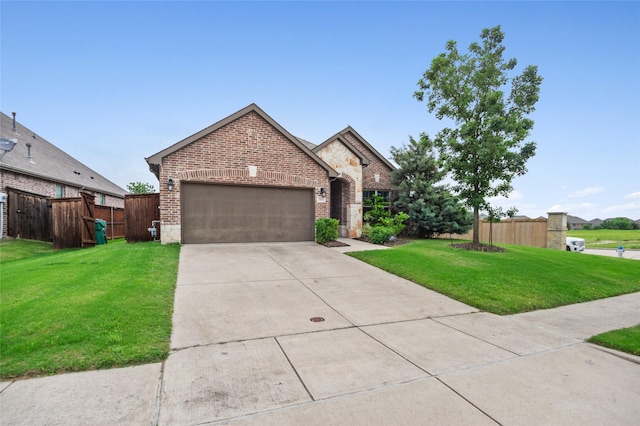 7500 W Fork Ln, Mckinney, TX 75071 - view of front of property with brick siding, a garage, and driveway