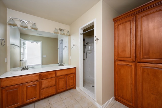 1443 Teal, Sherman, TX 75092 - full bath featuring tile patterned flooring, a shower, and double vanity