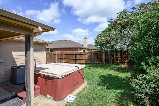 1443 Teal, Sherman, TX 75092 - view of yard with a hot tub and cooling unit