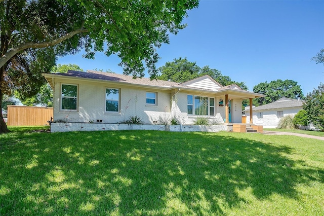 ranch-style home with brick siding