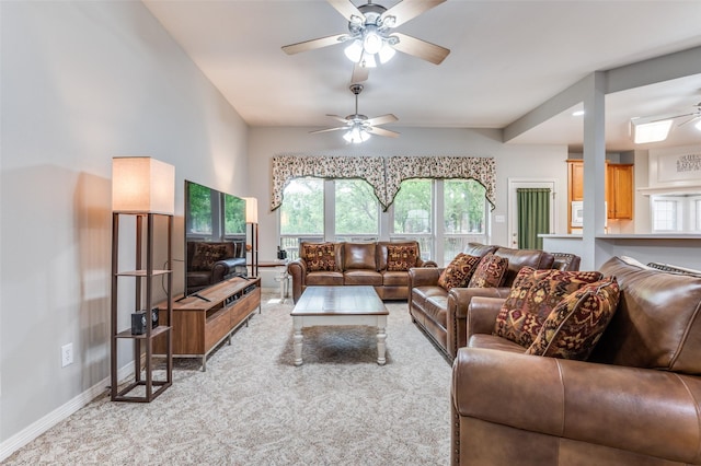 1811 Ashford Ln, Midlothian, TX 76065 - living area with ceiling fan, light carpet, and baseboards