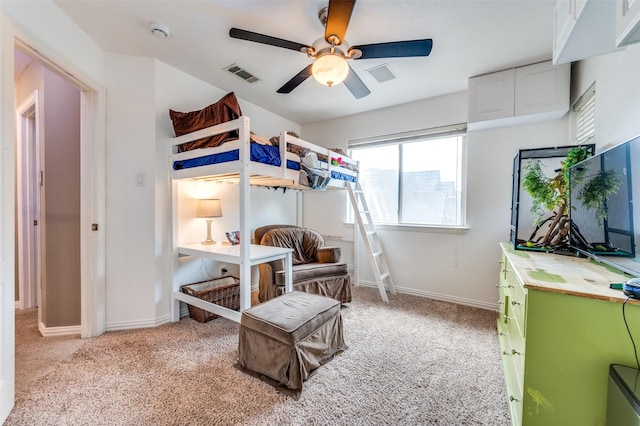 3625 Cottonwood Springs Dr, The Colony, TX 75056 - bedroom with light colored carpet, baseboards, and a ceiling fan