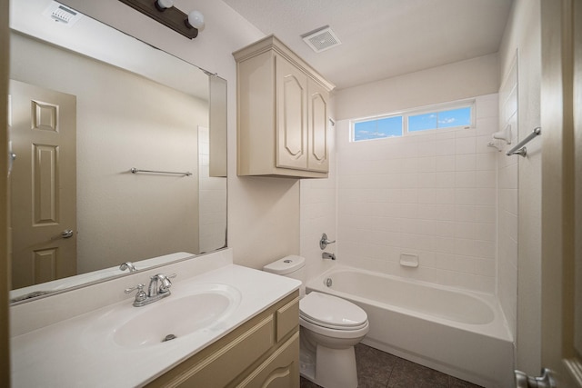 1432 Fence Post Dr, Fort Worth, TX 76052 - full bath featuring toilet, vanity, tile patterned flooring, and shower / bath combination