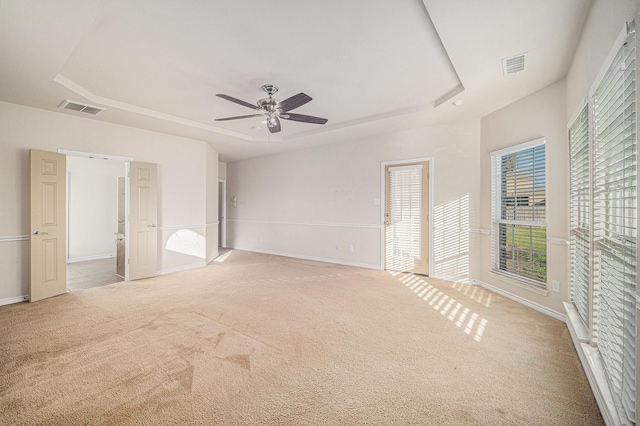 1432 Fence Post Dr, Fort Worth, TX 76052 - unfurnished bedroom with carpet floors, a raised ceiling, baseboards, and a ceiling fan
