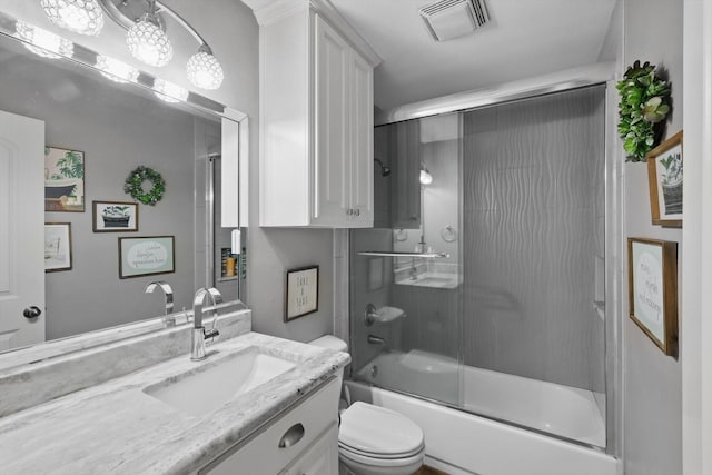 104 Radecke Rd, Krum, TX 76249 - full bath with toilet, bath / shower combo with glass door, and vanity