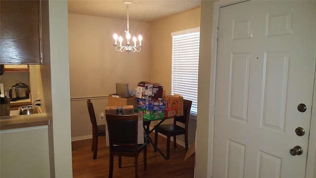 218 N Texas Blvd, Denton, TX 76201 - dining room with wood finished floors and a chandelier