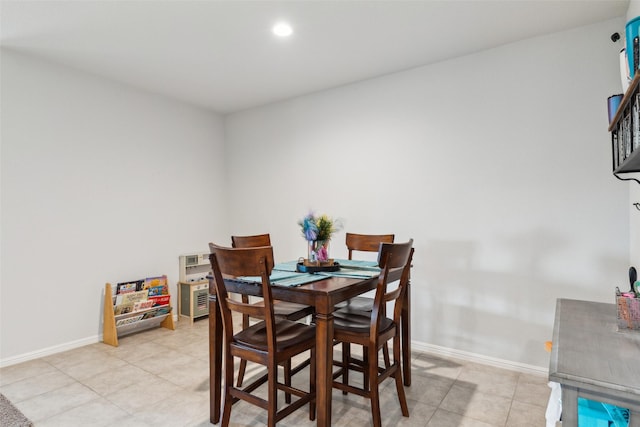 16417 Marinette Ct, Justin, TX 76247 - dining room with baseboards, light tile patterned floors, and recessed lighting